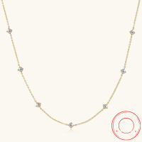 wholesale S925 Silver New Moissanite Necklace Seven-Star Collarbone Chain Fashion Trendy Necklace All-Star Pendant Wholesale-Five-star pendant 0.3 carats
