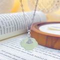 wholesale S925 Sterling Silver Chuangke Hetian Jade Ruyi Peace Lock Necklace for Women, Fashionable Chinese Style Design High-End Collarbone Chain-0-0