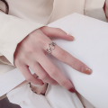 wholesale S925 Sterling Silver Irregular Interlocking Circles Ring with Ins Casual Style Design-0-3
