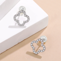 wholesale S925 Sterling Silver Four-Leaf Clover Ear Studs Korean Style Premium Exquisite Lucky Clover Earrings Luxe Minimalist Full Moissanite Ear Accessories-0-0
