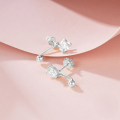 wholesale S925 Sterling Silver French Bicolor Marquise Crystal & Rhinestone Reversible Stud Earrings-0-3