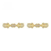 wholesale 9K Gold Japanese Retro Fresh and Simple Zircon Ear Clips, Daily Versatile Jewelry Wholesale from Manufacturer-Zirconia Ear Clips 9K
