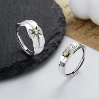 wholesale S925 sterling silver creative Indian sun ray ring, retro ethnic totem index finger ring for men and women-346FJ/B model: about 2g opening adjustable