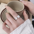wholesale S925 Sterling Silver Fashion Cross-Border Europe and America Irregular Shiny Surface Minimalist Ins Style Design Open Ring for Women-0-2