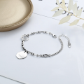 wholesale S925 Sterling Silver Korean Style Personalized Trendy Streetwear Multi-Element Accessory Stitched English Tag Bracelet-0-0