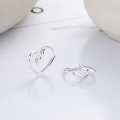 wholesale S925 Sterling Silver Hollow-out Twisted Heart Ear Clasps, Fresh and Sweet, Exquisite and Compact, Versatile Elegant Earrings for Women-0-1