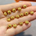 wholesale Gold-plated S925 Silver Bead Spacer Components Four-Leaf Clover Running Ring Bracelet Spacer Beads DIY Semi-Finished Beads for Stringing Barrel Beads-0-7