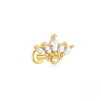 wholesale S925 Sterling Silver Geometric Evil Eye Tassel Flat Head Helix Ear Cuff-Single gold #14