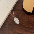 wholesale S925 Sterling Silver Oval Pendant Light Luxury Necklace for Women, Spring and Summer New Small Design Versatile Collarbone Chain-0-4