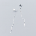 wholesale S925 Sterling Silver Butterfly Ear Thread Earring Chain Drop Dangle Ear Accessories for Women Korean Fashion Sweet and Elegant E9071-0-1