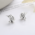 wholesale S925 Sterling Silver Korean-style Geometric Bold C-Hoop Trendy Versatile Minimalist Earrings-0-0