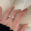 wholesale S925 Sterling Silver Adjustable Open Heavy Work Round Ring Women's Korean Summer New Ins Trendy Finger Ring-0-1
