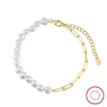 wholesale S925 Sterling Silver Baroque Pearl Link Bracelet for Women, Freshwater Pearl, Direct from Manufacturer-0-5