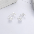 wholesale S925 Sterling Silver Spherical Frosted Matte Stud Earrings, Fashionable and Individualistic, Minimalist Ins Style, Luxe Elegant Ear Accessories-0-1