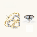 wholesale Metal material European and American live stream influencer heart letter imitation moissanite ring women light luxury ins style index finger ring loop jewelry wholesale-0-5