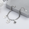 wholesale Sterling Silver Double Layer Waterdrop Letter Little Prince Head Fashion Bracelet Korean Style Ins Niche Design Hand Jewelry-0-1