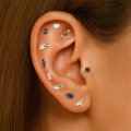 wholesale S925 Sterling Silver Geometric Colorful Zircon Fun Dinosaur Flat Threaded Ear Cartilage Stud-0-2