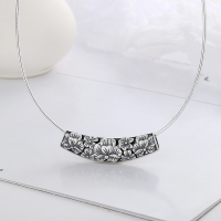 wholesale S990 Sterling Silver Vintage Antique Ethnic Floral Hollow-Out Design Choker Pendant with DIY Pendant-YP139M/approx. 9.3g>99g silver