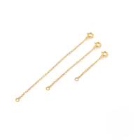 wholesale S925 Sterling Silver 1-inch 2-inch 3-inch Bracelet Necklace Extension Chain Set Of 3-gold