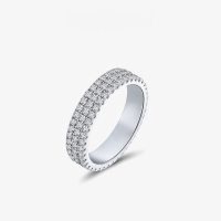 wholesale S925 Sterling Silver 15mm Round Unisex Stacking Ring with High-Carbon Diamonds for Daily Commute New Release by Shipei Jewelry-White【R-0983】 7