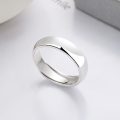 wholesale S925 Silver Cloud Tide Pavilion Fashion Minimalist Smooth Surface Ins Trendy Versatile Design Open Adjustable Ring-0-0