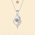 wholesale S925 Sterling Silver Heartstring Pendant Moissanite Necklace for Women, Trendy with Chain Accessory Gift, Live Stream Ready, In Stock for Wholesale-0-0