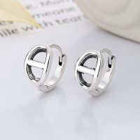 wholesale S925 Sterling Silver Oval Pig Nose Shape Ear Clasp, Unique Style, Niche Design, Internet Celebrity Trend Matching Ear Accessories-193FR/approx. 3.1g 925 silver