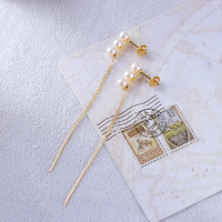 wholesale 925 Sterling Silver Fashionable and Elegant Natural Pearl Drop Earrings for Women, Japanese-style Jewelry Wholesale and Drop Shipping-Simple Pearl Tassel Earrings>925 Silver