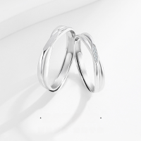 wholesale 925 Sterling Silver Minimalist Ins Niche Design Light Luxury Adjustable Open Couple Rings-Always Couple Ring / Approx. 4.02g&gt;PR000981 Sterling Silver