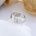 wholesale S925 Sterling Silver Irregular Concave-Convex Texture Open Ring Ins Niche Light Luxury Elegant Jewelry-0-1