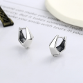 wholesale S925 Sterling Silver Geometric Faceted Polygonal Irregular Design Rhombus Ear Clasp Trendy Sweet and Cool Style Ear Accessories-0-1