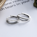 wholesale S925 Sterling Silver European and American Minimalist Hollow-out Hoop Earrings, Simple and Versatile Circle Earrings for Women-0-1