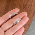wholesale S925 Sterling Silver Yaxi Ins Diamond-Shaped Glittery Crushed Ice Ring, High-End Luxury Couple Ring, TikTok Viral Hit-0-3