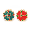 wholesale Metal antique enamel five-petal flower clover openwork back cloud small-hole spacer beads DIY bracelet weaving enamel matching beads-0-7