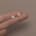 wholesale S925 Sterling Silver Earrings for Women, Korean-style Fresh and Elegant Round Micro-Pearl Sweet Earrings G8027-0-0