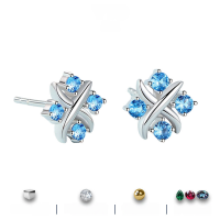 wholesale S925 sterling silver cross-border wholesale small windmill moissanite earrings, high-end women's jewelry ear studs-[D color moissanite] 10 points * 8 (white/white)  925 silver