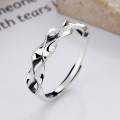 wholesale S925 Sterling Silver Korean Style Ins Creative Möbius Ring Minimalist Versatile Open Finger Ring-0-0