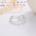 wholesale S925 Sterling Silver Fashion European and American Cross-Border Multi-Line Twisted Irregular Minimalist Style Versatile Ring for Women-0-3