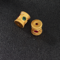 wholesale S925 gold-plated hollow barrel bead three-way separator pendant DIY jewelry accessory gold-over-silver bead stringing-0-5