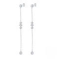 wholesale S925 Sterling Silver Tassel Chain INS Diamond Inlaid Earrings for Daily Office Wear-0-4