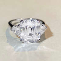 wholesale S925 Silver Fashion Jewelry High Carbon Diamond Large Rock Candy Pagoda Ring for Women, Niche and High-End Internet Celebrity Same Style Wholesale-White Diamond-CBJZ165 No.7