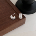 wholesale S925 Sterling Silver Minimalist Braided C-Shaped Stud Earrings Women Korean New Arrival High-End Internet Celebrity Style French Earrings-0-5