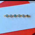 wholesale S925 gold-plated metal accessories with natural aquamarine spacer beads for DIY handmade original luxury jewelry for women-0-15