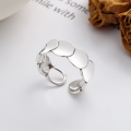 wholesale S925 layered circular fish scale minimalist geometric shimmering glitter trendy open ring-0-0