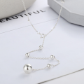 wholesale S925 Sterling Silver Korean-style Hollow Ball Chandelier Long Layered Fringe Pendant Necklace-0-0