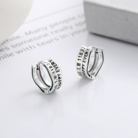 wholesale S925 Sterling Silver Korean Style Personalized English Wide Wave Pattern Drip Glaze Green Trendy Earrings-YFR226/approx. 3.9g 925 silver