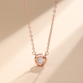 wholesale S925 Sterling Silver Rose Gold Plated Diamond Accented Fashionable Luxury Round Beaded Necklace Wholesale-0-1
