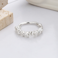 wholesale S925 Sterling Silver with Irregular Silver Fragments Inlay Ring, INS Style Light Luxury Internet-Famous Wind Women's Index Finger Ring-0-3