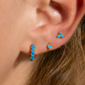 wholesale S925 Sterling Silver Turquoise Versatile Hoop Earrings and Stud Set, Women's French Style INS Earrings-0-1