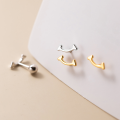 wholesale 925 Silver Smile Arc Ear Stud Women Curved Hook Threaded Ear Cartilage Piercing Screw Cap Earring Ear Accessories M01712-0-2